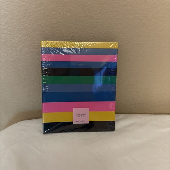 NWT-Kate Spade New York Enchanted Stripe Concealed Spiral Notebook - Picture 2 of 9